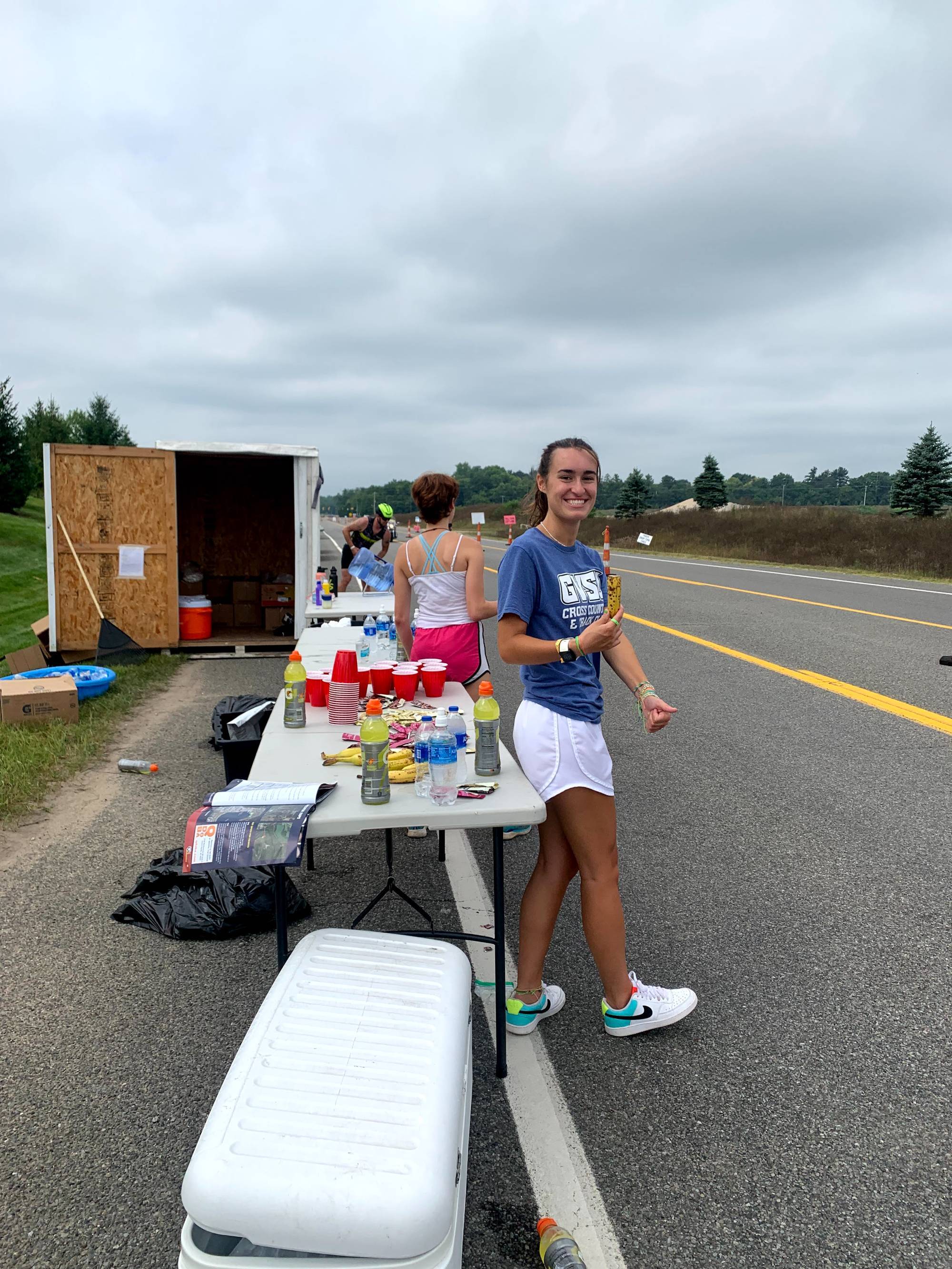 GVSU Cross Country and Track Club Volunteer at Michigan Titanium Triathalon